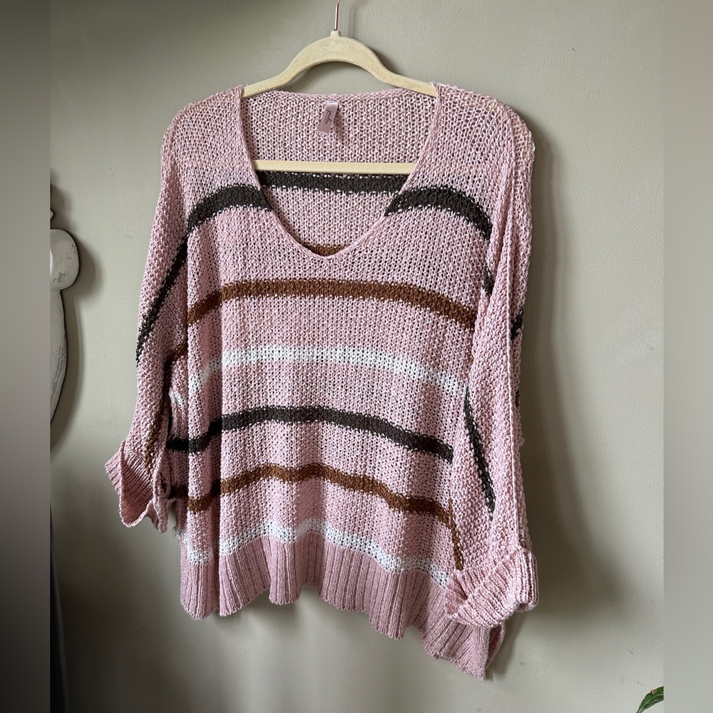 Jardin By Macris Striped Oversized Sweater